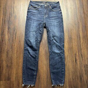 Judy Blue Skinny Fit Jeans Dark Wash Raw Hem JB88527DK Women’s Size 7/28